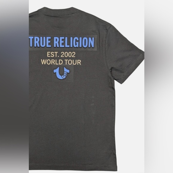 True Religion Grey Short Sleeve Tee with Logo XL - Picture 1 of 9